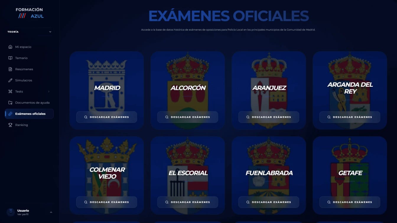 Captura de pantalla: Absorve conocimientos — Realiza todos los exámenes oficiales anteriores para familiarizarte con el tipo de examen que tendrás delante el 21 de Junio.